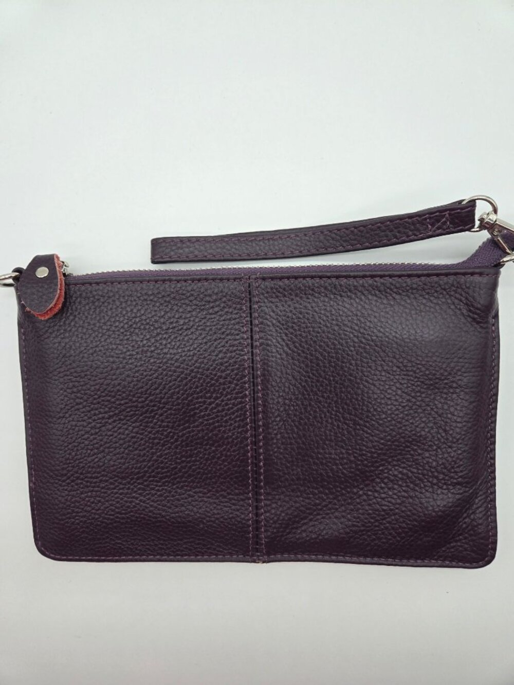 Befen Purple Pebbled Leather Wristlet Clutch EUC